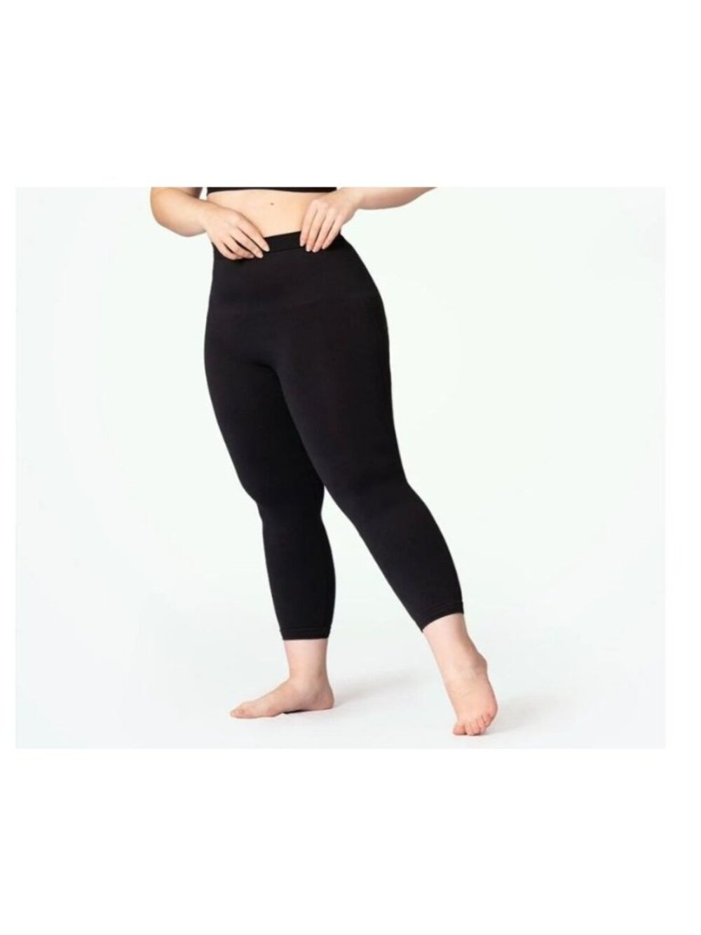 Empetua By Shapermint Daily Flaunt Mid-Waist Shaping Capri Leggings Black Large